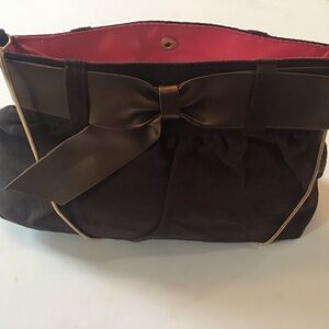 Victoria Secret Faux Suede Chocolate Brown Clutch Purse NWOT